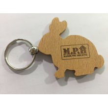 Promotion Gift Customized Wooden Rabbit Keychain